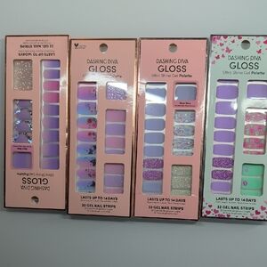 4 Dashing Diva Nail Strips Set Purple